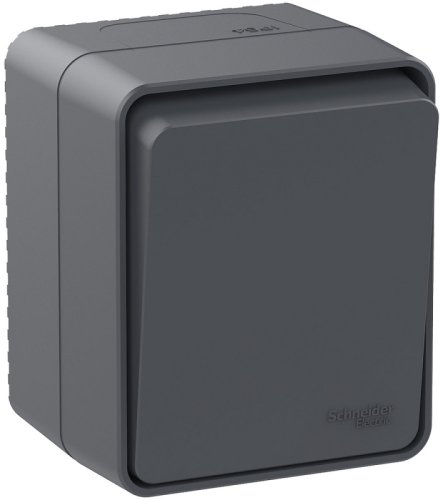 Переключатель накладной Systeme Electric AtlasDesign Profi54 1-кл. проходной IP54 антрацит картинка